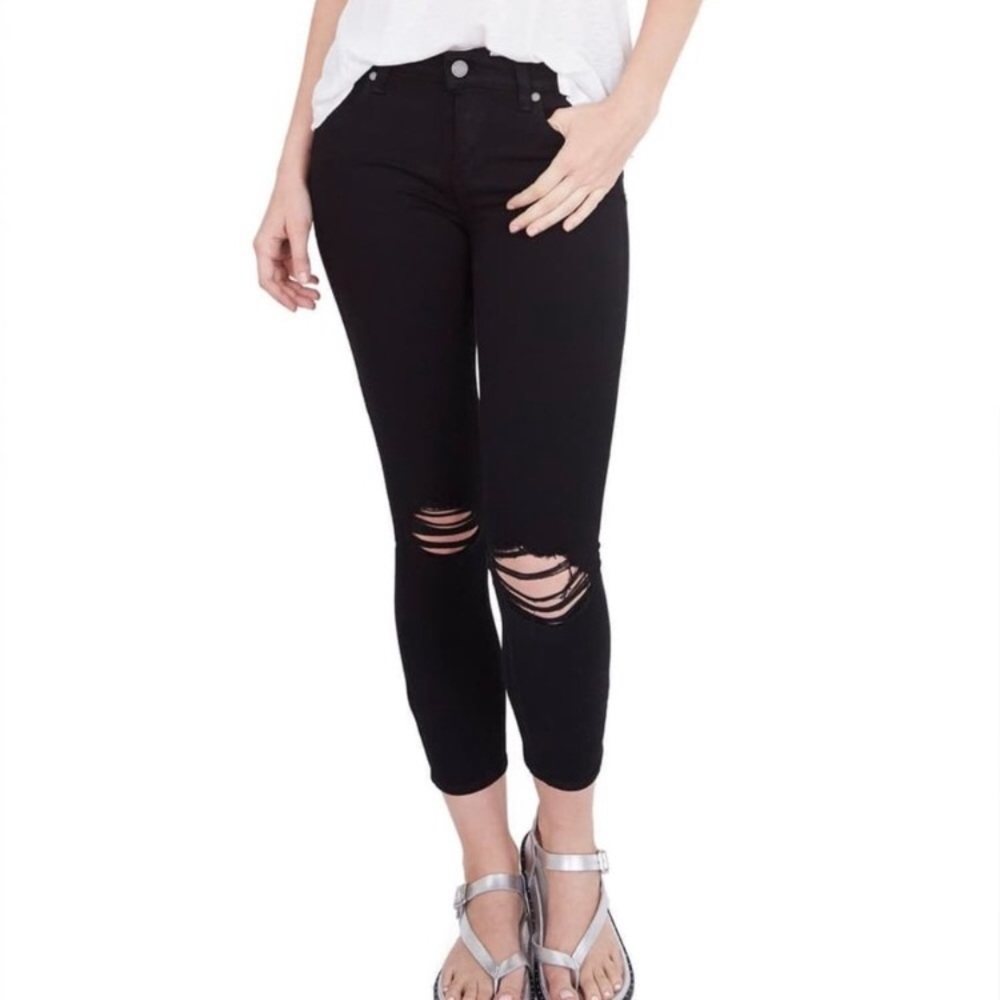 PAIGE Double Dark Wash Verdugo Crop